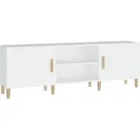 Syfax Meuble TV Blanc 150x30x50 cm Bois d'ingénierie