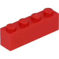 LEGO 100 pièces 3010 Brick 1x4 Part Basic Bricks 100 Rouge