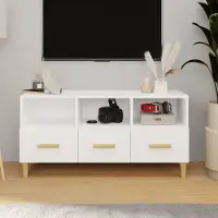 Prolenta Maison Exclusive - Meuble TV blanc 102x36x50 cm Matériau dérivé du bois