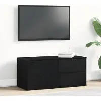 Prolenta Meuble TV exclusif - Dimensions : 80 x 34 x 36 cm. Couleur : noir, imitation bois chêne. Matériau : panneaux de particules