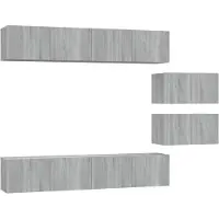 Syfax Ensemble de meubles TV 6 pcs Sonoma gris Bois d'ingénierie