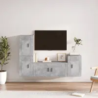 Prolenta Maison Exclusive - Ensemble de meubles TV 4 pcs Gris béton Bois d'ingénierie