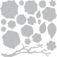 SIZZIX Thinlits - pochoirs métalliques à découper - fleurs et feuilles, 21 pièces