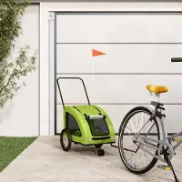 Prolenta Remorque de vélo exclusive - Pour chiens, de couleur verte, en tissu Oxford et en fer