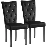 Syfax Chaises à manger lot de 2 Noir Velours