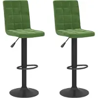 vidaXL Tabouret de bar 2 pcs. Vert foncé velours