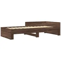 Syfax Cadre de lit sans matelas chêne marron 75x190cm bois ingénierie
