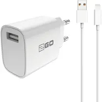 2GO chargeur 10,5W 1x USB-A avec câble Lightning - blanc
