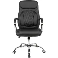 Amstyle Chaise de bureau en simili cuir noir chaise de bureau pivotante jusqu'à 120 kg |