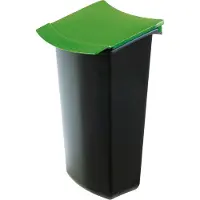 HAN 1843-05 Poubelle MONDO avec couvercle, 3 litres, noir-vert