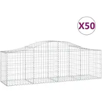 vidaXL Gabions avec arc surélevé 50 pcs. 200x50x60/80 cm Fer galvanisé