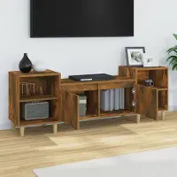 Prolenta Maison Exclusive - Meuble TV Chêne fumé 160x35x55 cm Matériau dérivé du bois