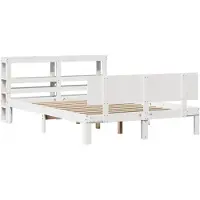 Syfax Cadre de lit avec tête de lit sans matelas blanc 150x200 cm