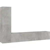 Syfax Ensemble de meubles TV 4 pcs Gris béton Bois d'ingénierie