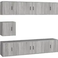 Syfax Ensemble de meubles TV 7 pcs Sonoma gris Bois d'ingénierie
