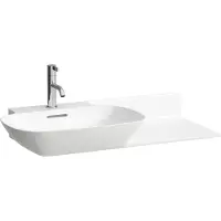 Laufen INO lavabo, 1 trou pour robinet, avec trop-plein, tablette céramique à droite, 900x450mm, H8133024001041