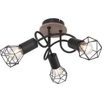 Globo Lighting Plafonnier en métal noir, 3x E14