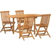 Syfax Ensemble de salle à manger pour jardin 5 pcs Marron