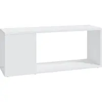 Syfax Meuble TV Blanc 80x24x32 cm Bois d'ingénierie