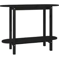 Syfax Table console Noir 110x40x80 cm Bois massif de pin