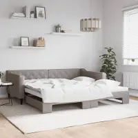 Prolenta Maison Exclusive - Canapé-lit convertible taupe 100 x 200 cm en tissu