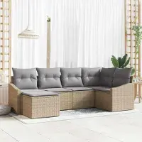 Prolenta Maison Exclusive - Ensemble de jardin pour 6 personnes, beige et gris clair
