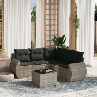 Prolenta Maison Exclusive - Salon de jardin 6 pcs avec coussins gris clair résine tressée