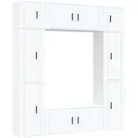 Syfax Ensemble de meubles TV 8 pcs Blanc Bois d'ingénierie