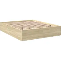 Syfax Cadre de lit sans matelas chêne sonoma 150x200 cm