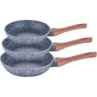 Berlinger Haus Ensemble de poêles 3 pièces Granit Gris