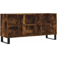 Syfax Meuble TV chêne fumé 103,5x30x50 cm bois d'ingénierie