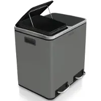 Karat Poubelle à pédale Felix Système de tri Anthracite 2 x 15 litres (30 litres)