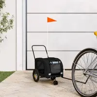 Prolenta Maison Exclusive - Remorque pour vélo pour chiens, tissu Oxford noir et fer