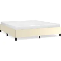 Syfax Cadre de lit sans matelas Crème 160x200 cm Similicuir