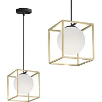 Toolight Lampe Suspendue APP1165-1CP Gold White