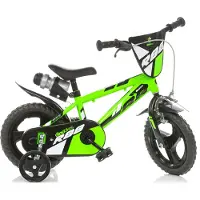 Dino Bikes Vélo enfant garçon - Vélo garçon 12 pouces MTB R88| Vélo enfant original avec roues stabilisatrices - Le vélo comme cadeau pour les garçons - Vert