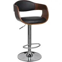 Syfax Tabouret de bar bois courbé et similicuir
