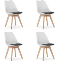 Leobert Chaise MARK noir et blanc / pieds naturels x 4