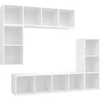Syfax Ensemble de meubles TV 4 pcs Blanc Bois d'ingénierie