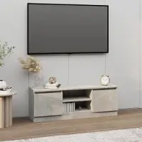 Prolenta Maison Exclusive - Meuble TV avec porte gris béton 102x30x36 cm