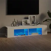 Prolenta Maison Exclusive - Meuble TV avec éclairage LED Blanc 135x39x30 cm