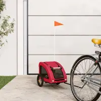 Prolenta Remorque de vélo exclusive - Pour chiens, de couleur rouge, en tissu Oxford et en fer