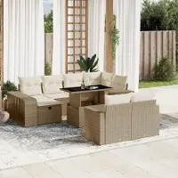 Prolenta Maison Exclusive - Salon de jardin 11 pcs avec coussins beige résine tressée
