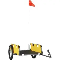 Syfax Remorque de vélo jaune tissu oxford et fer