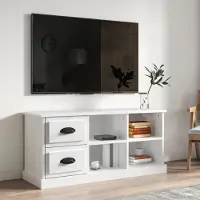 Prolenta Maison Exclusive - Meuble TV blanc brillant 102x35,5x47,5 cm Matériau dérivé du bois