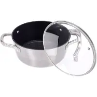 Eh Excellent Houseware Pot avec couvercle, Ø 20 x 9 cm, aluminium