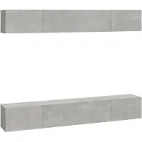 Sonstiges Meubles TV muraux 4 pcs Gris béton 100x30x30 cm