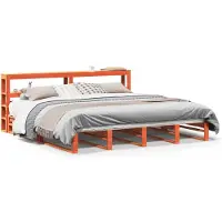 Syfax Cadre de lit sans matelas cire marron 180x200cm bois pin massif