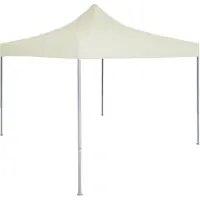 Syfax Tente de réception pliable professionnelle 2x2 m Acier Crème
