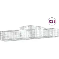 vidaXL Gabions avec arc surélevé 15 pcs. 300x50x40/60 cm Fer galvanisé